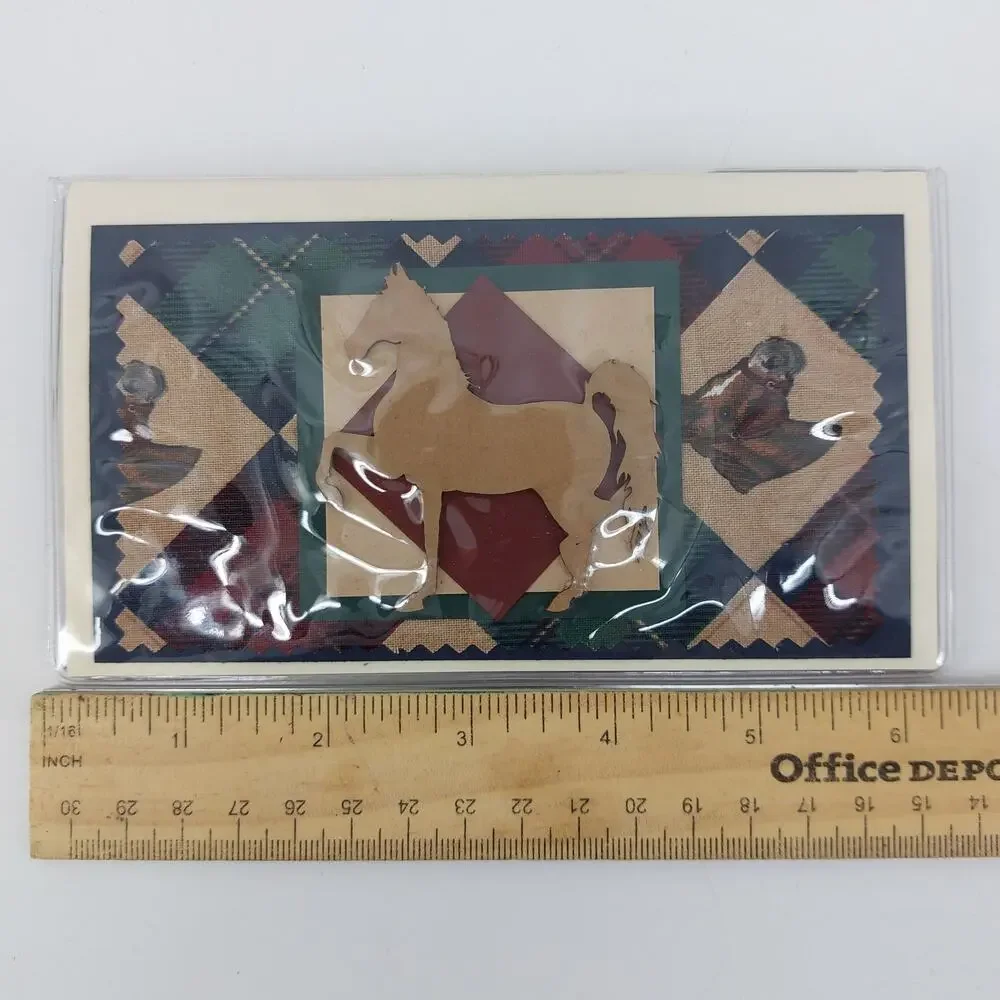 Horse Western Wallet Handmade Cash Stuffing Western Plaid Holder